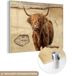 MuchoWow® Peinture sur verre 120x90 cm - Peinture acrylique sur verre - Highlander écossais - Vintage - Vache - Photo sur verre - Peintures