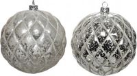 Decoris Kerstbal kunststof 2ass shiny mat zilver