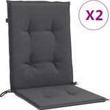 vidaXL Stoelkussens - Lage Rug - Set van 6 - Stof Blauw