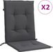 vidaXL Stoelkussens - Lage Rug - Set van 6 - Stof Blauw