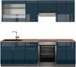 Vicco Fame-Line Complete keukeneenheid – 240 cm, WB Eik Donkerblauw hoogglans/antraciet