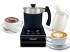 Mousseur à lait, 650 W, magnétique, 2 températures, noir/argent