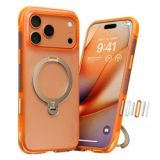 TORRAS Ostand Q3 Air Apple iPhone 17 Pro Hoesje MagSafe 360° Kickstand Oranje