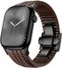 Qubix - Bracelet en silicone - Marron (fermoir noir) - Convient pour Apple Watch 44mm / 45mm / 46mm / 49mm