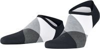 Burlington Clyde platte naad met argyle katoen sneakersokken enkelsokken heren zwart - maat 40-46