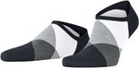 Burlington Clyde platte naad met argyle katoen sneakersokken enkelsokken heren zwart - maat 40-46