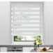 Allesin Store Rouleau Jour Nuit sans chaîne sans perçage, tirez-arrêtez sans rebond, facile à installer avec clips pour fenêtre ou porte, 65l x 120l cm, tissu 65 cm, blanc