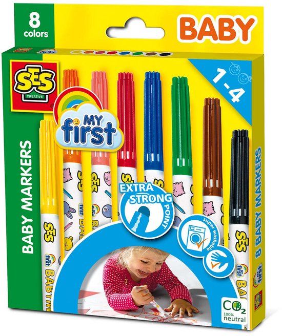 SES Creative My First Baby Markers - 8 Kleuren