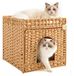 Merkloos Kattenbakmeubel rotan - 47 x 50 x 48 cm - Verborgen kattenbak - Natuurlijk