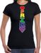 Bellatio Decorations chemise Gay Pride - cravate pride - arc-en-ciel - femmes - noir XL