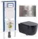 Geberit QeramiQ Dely Swirl Toiletset - Noir mat