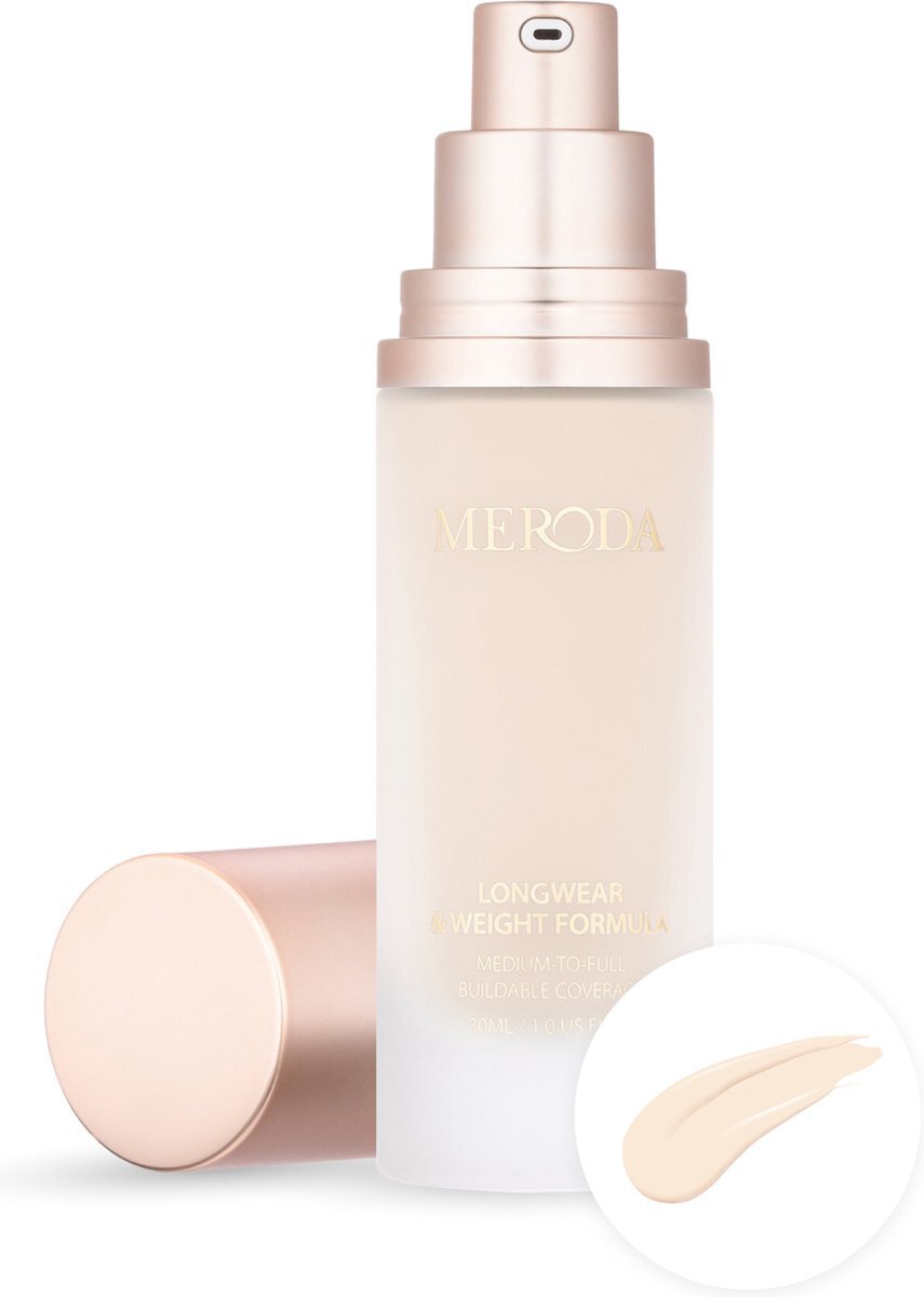 Meroda Cosmetics Meroda Universal Foundation - 1C | Zeer lichtbeige met neutrale ondertoon - 30ml