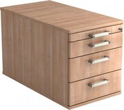 hjh OFFICE PRO Ladeblok - 3 Lades - Verrijdbaar - Walnoot - 42,8 x 80 x 51,2 cm - Signa Tc30 CE