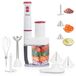 BAKAJI 4-in-1 staafmixer met accessoires, garde, hakmolen, blender van staal, miniprimer met accessoires, elektrische groentesnijder, ergonomische handgreep (4-in-1 (600 W)