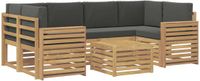vidaXL - Buiten - bank - set - 7 - st - Wit - en - antracietkleurig - Polyester