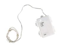 Rayher 69252159 Mini-led-lichtketting voor binnen en buiten, flexibel, buigzaam, werkt op batterijen, lengte 130 cm, 20 ledlampjes, warmwit licht