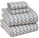 Ruvanti 100% katoen lakens - knapperige verkoelende percal lakens voor queensize bed, ademend en duurzaam, queensize lakenset, 40 cm diepe zakken, Chevron, 4-delig