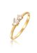 Elli - Ring - Dames Verlovingsring Hart met Zirkonia Kristallen in 925 Sterling Zilver - Goud