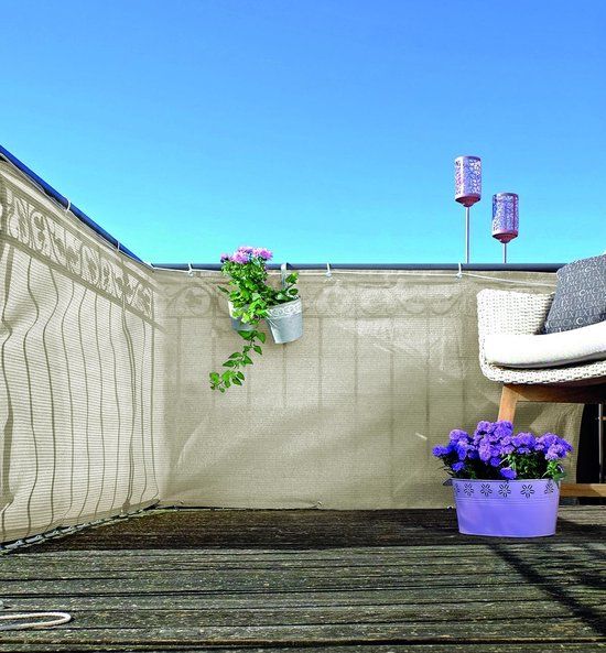 Videx Balkondoek Beige 90x500cm - Polymeer