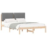 vidaXL Bedframe met Gevoerde Hoofdbord Lichtgrijs 150 x 200 cm