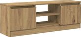 Meuble TV couleur chêne artisanal 102x30x36 cm bois transformé