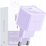 Mcdodo Chargeur rapide - Chargeur - Pour téléphone - USB-C USB-A - 20W - Violet