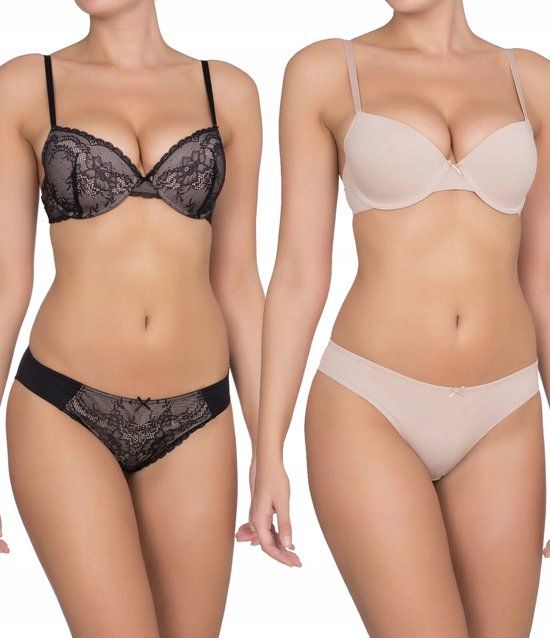 Dorina BH's 2-Pack Chloe - T-shirt BH - Licht gevuld - Multipack kanen Bh's - Goedkope maar goede bh - 85B