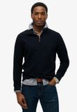 Superdry Klassieke Essential trui met halve rits Heren Blauw S