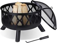 Markenlos Vuurkorf vonkenscherm - Vuurkorf met vonkenscherm, Ø 62 cm, staal, zwart
