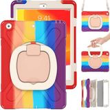 Commute Case iPad mini6, zware stabiele schokbestendige kinderhoes met displaybeschermfolie 3-in-1 schokbestendige bumper met 360° ringhouder standaard draagriem (lichtrood)