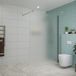 Fortifura Galeria inloopdouche - 140x200cm - mat glas - wandarm - PVD - geborsteld gunmetal (antraciet)