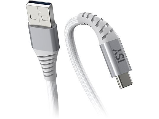 ISY ICN-5000-WT-AC USB-A naar USB-C Kabel - 2m - Grijs
