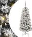 vidaXL Hinged Artificial Christmas Tree 150 LEDs Green and White 120 cm