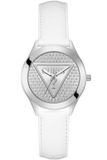 GUESS GUESS LADIES WHITE SILVER TONE ANALOG WATCH GW0745L3