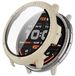 Wigento Amazfit Voor Amazfit Active 2: Kunststof PC beschermhoes + gehard H9 glas, beige