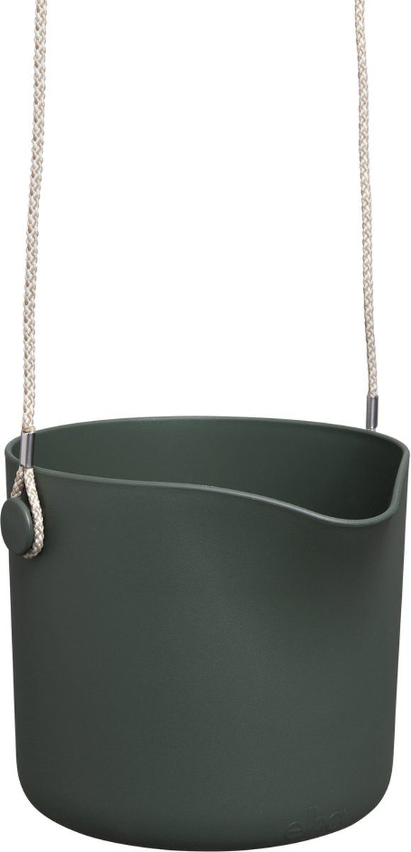elho B.for Swing 18 - Bloempot voor Binnen - Ø 18 x H 16,5 - Groen/Blad Groen