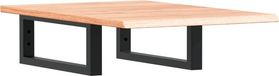 vidaXL Badkamer wandschap staal en massief eikenhout