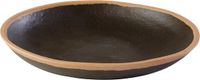 APS Melamine bord "crocker", ø20,5xh3 cm, zwart met beige rand, set van 4 stuks