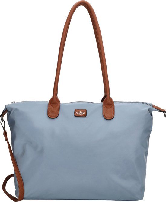 Charm London Buckingham Schoudertas 15,6 inch - Shopper - Laptoptas - Werktas - A4 - Praktisch - Staalblauw