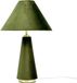 Merkloos Relaxdays Tafellamp fluweel - Ø 30 cm - slaapkamer - olijfgroen-goud
