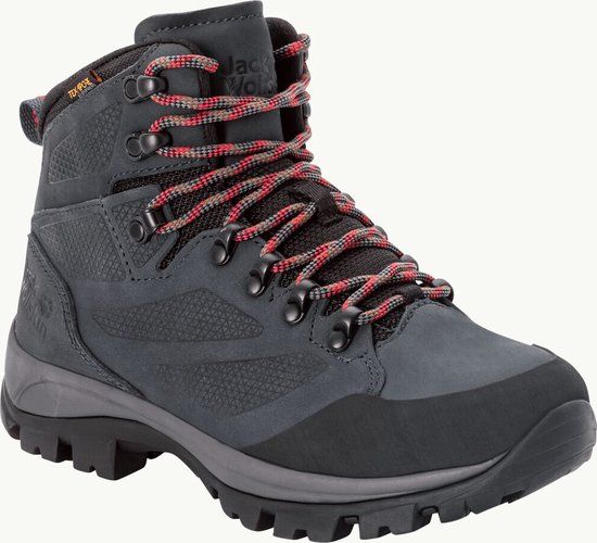 Jack Wolfskin REBELLION TEXAPORE MID - Wandelschoenen Vrouwen - Maat 37 - grey / red