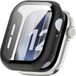 Strap-it Housse de protection rigide avec plaque de verre pour Apple Watch 12 46mm (variante aluminium et titane) - Noir