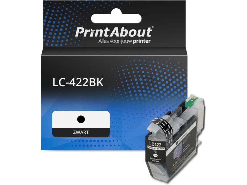 PrintAbout Inktcartridge LC-422BK Zwart geschikt voor Brother