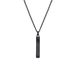 Lucardi Heren Stainless steel herenketting met hanger staaf - Ketting - Staal - Zwart - 50 cm