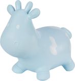 Hoppimals Rubberen Springdier Blauw Koetje + pomp