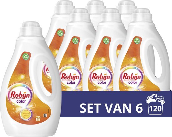 Robijn Color Vloeibaar Wasmiddel - 6 x 20 wasbeurten - Voordeelverpakking