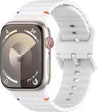 By Qubix Wave Sportband Wit Siliconen Geschikt voor Apple Watch 44mm/45mm/46mm/49mm