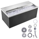 VEVOR Drop in Ice Chest, RVS Ice Cooler, Commerciële Ijsbak met scharnierende Cover, Outdoor Keuken Ice Bar, Afvoerpijp en Afvoerplug Inbegrepen, voor Koude Wijn Bier