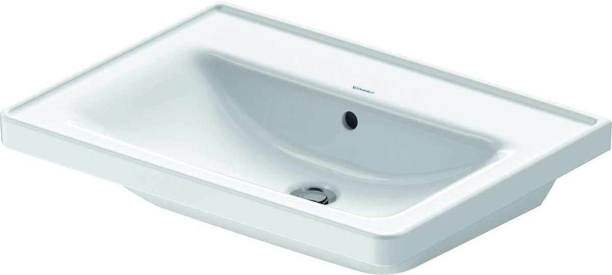 Duravit D-Neo wastafel met overloop en zonder kraangat 65x48x16,5cm Wit