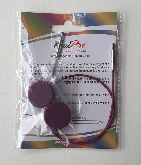 KnitPro Kabel 60cm paars